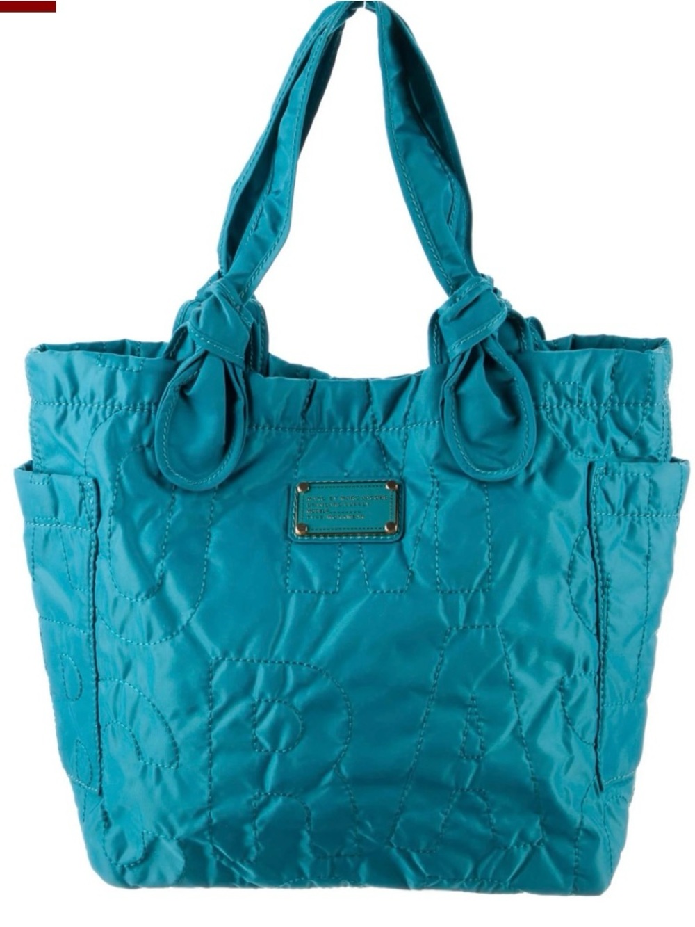 Marc by Marc Jacobs Teal Quilted Tote with Knotted Straps